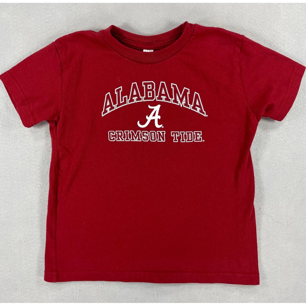 Rabbit Skins Kids T-Shirt Alabama Crimson Tide Red 100% Cotton 5/6